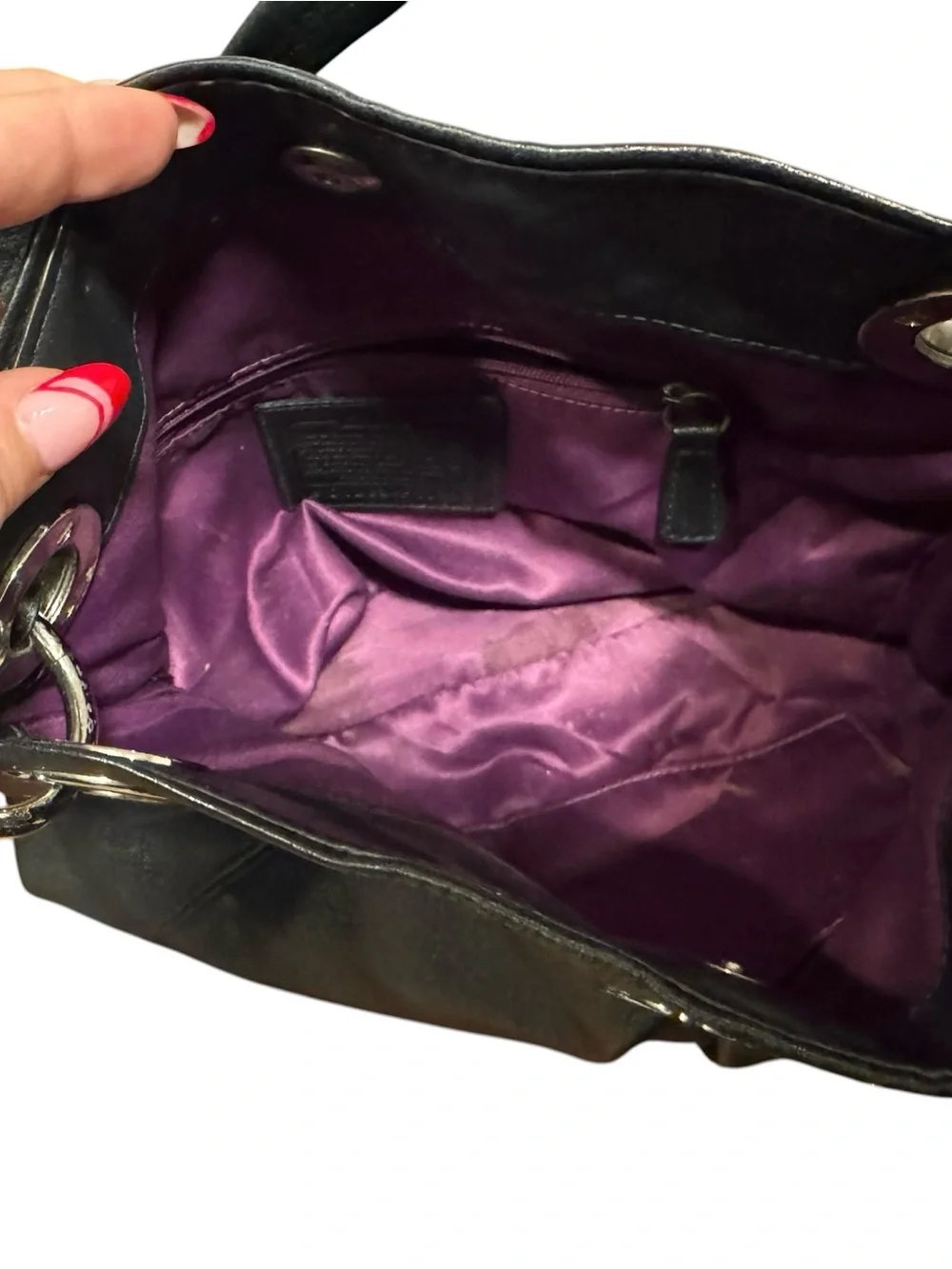 Coach Ashley Pleated Hobo Bag, Black Leather, Style F17605